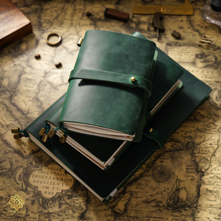 Premium Handmade Genuine Cowhide Leather Notebook with Strap Closure