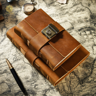 Premium Handmade Genuine Cowhide Leather Journal with Password Lock - SO023