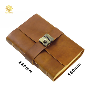 Premium Handmade Genuine Cowhide Leather Journal with Password Lock - SO023
