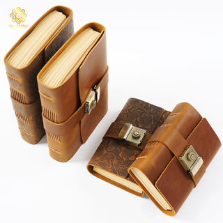 Premium Handmade Genuine Cowhide Leather Journal with Password Lock - SO023