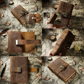 Premium Handmade Genuine Cowhide Leather Journal with Password Lock - SO023
