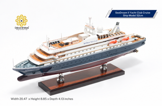 SeaDream II Yacht Club Cruise Ship Model 52cm – Handmade Wooden Luxury Display