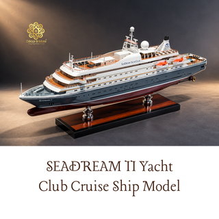 SeaDream II Yacht Club Cruise Ship Model 52cm – Handmade Wooden Luxury Display