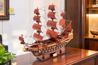 Sovereign of the Seas 1637 Model Ship 85cm - Padouk Wood Historic Sailing Ship Display