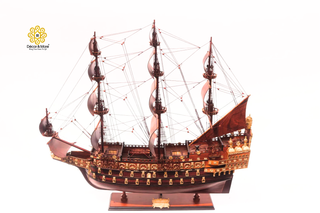 Sovereign of the Seas 1637 Model Ship 85cm - Padouk Wood Historic Sailing Ship Display