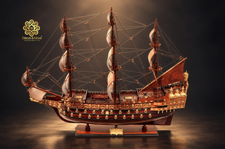 Sovereign of the Seas 1637 Model Ship 85cm - Padouk Wood Historic Sailing Ship Display