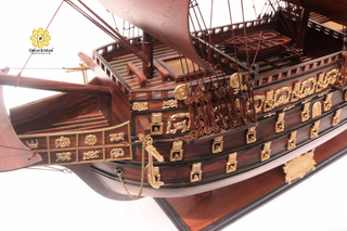 Sovereign of the Seas 1637 Model Ship 85cm - Padouk Wood Historic Sailing Ship Display