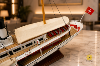 Stadt Luzern Wooden Steamship Model 72cm – Handcrafted Swiss Paddle Steamer