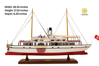 Stadt Luzern Wooden Steamship Model 72cm – Handcrafted Swiss Paddle Steamer