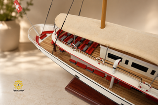 Stadt Luzern Wooden Steamship Model 72cm – Handcrafted Swiss Paddle Steamer