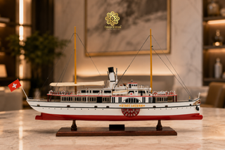 Stadt Luzern Wooden Steamship Model 72cm – Handcrafted Swiss Paddle Steamer