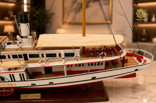 Stadt Luzern Wooden Steamship Model 72cm – Handcrafted Swiss Paddle Steamer