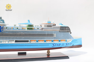 Royal Caribbean Star of the Seas Wooden Ship Model 92cm – Handmade Luxury Cruise Ship Replica