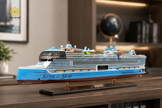 Royal Caribbean Star of the Seas Wooden Ship Model 92cm – Handmade Luxury Cruise Ship Replica