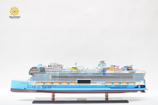 Royal Caribbean Star of the Seas Wooden Ship Model 92cm – Handmade Luxury Cruise Ship Replica