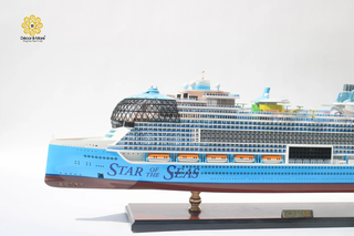 Royal Caribbean Star of the Seas Wooden Ship Model 92cm – Handmade Luxury Cruise Ship Replica