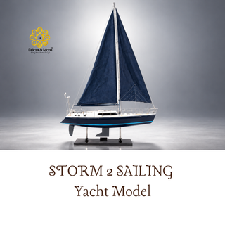 Storm 2 Sailing Yacht Model 80cm - Handcrafted Luxury Nautical Display