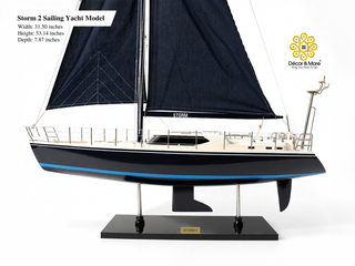 Storm 2 Sailing Yacht Model 80cm - Handcrafted Luxury Nautical Display