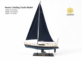 Storm 2 Sailing Yacht Model 80cm - Handcrafted Luxury Nautical Display