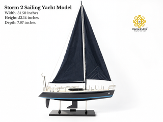 Storm 2 Sailing Yacht Model 80cm - Handcrafted Luxury Nautical Display