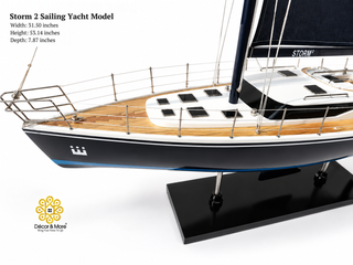 Storm 2 Sailing Yacht Model 80cm - Handcrafted Luxury Nautical Display
