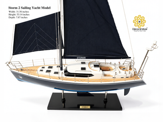 Storm 2 Sailing Yacht Model 80cm - Handcrafted Luxury Nautical Display