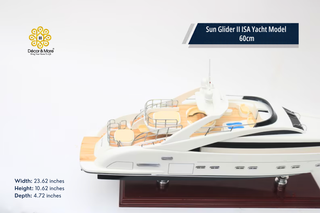 Sun Glider II ISA Yacht Model 60cm - Handmade Natural Wood Luxury Yacht Display