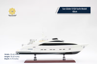 Sun Glider II ISA Yacht Model 60cm - Handmade Natural Wood Luxury Yacht Display