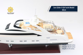 Sun Glider II ISA Yacht Model 60cm - Handmade Natural Wood Luxury Yacht Display