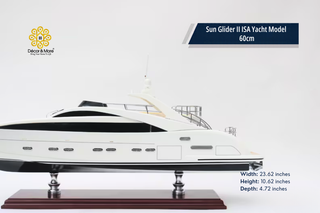 Sun Glider II ISA Yacht Model 60cm - Handmade Natural Wood Luxury Yacht Display
