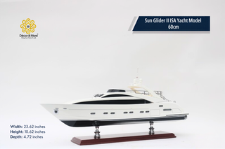 Sun Glider II ISA Yacht Model 60cm - Handmade Natural Wood Luxury Yacht Display