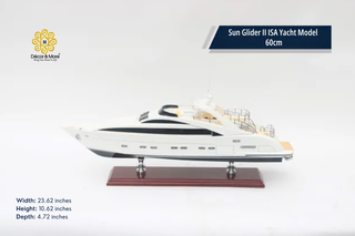 Sun Glider II ISA Yacht Model 60cm - Handmade Natural Wood Luxury Yacht Display