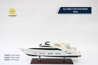 Sun Glider II ISA Yacht Model 60cm - Handmade Natural Wood Luxury Yacht Display