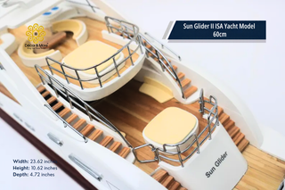 Sun Glider II ISA Yacht Model 60cm - Handmade Natural Wood Luxury Yacht Display