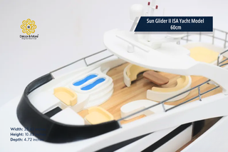 Sun Glider II ISA Yacht Model 60cm - Handmade Natural Wood Luxury Yacht Display