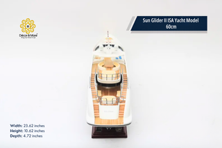 Sun Glider II ISA Yacht Model 60cm - Handmade Natural Wood Luxury Yacht Display
