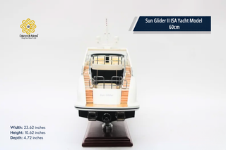 Sun Glider II ISA Yacht Model 60cm - Handmade Natural Wood Luxury Yacht Display