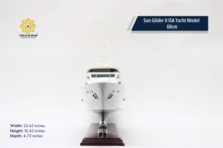 Sun Glider II ISA Yacht Model 60cm - Handmade Natural Wood Luxury Yacht Display