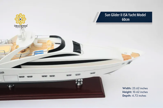 Sun Glider II ISA Yacht Model 60cm - Handmade Natural Wood Luxury Yacht Display
