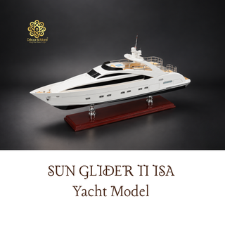 Sun Glider II ISA Yacht Model 60cm - Handmade Natural Wood Luxury Yacht Display
