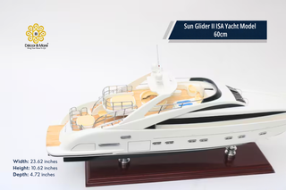 Sun Glider II ISA Yacht Model 60cm - Handmade Natural Wood Luxury Yacht Display