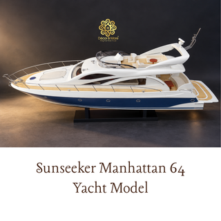 Sunseeker Manhattan 64 Yacht Model 88cm – Handcrafted Luxury Motor Yacht Display