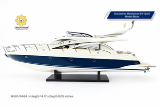 Sunseeker Manhattan 64 Yacht Model 88cm – Handcrafted Luxury Motor Yacht Display