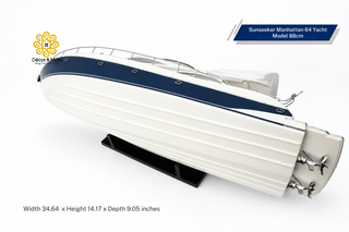 Sunseeker Manhattan 64 Yacht Model 88cm – Handcrafted Luxury Motor Yacht Display