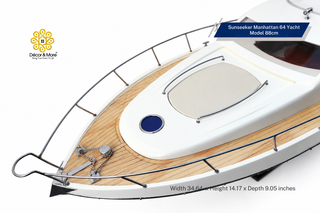 Sunseeker Manhattan 64 Yacht Model 88cm – Handcrafted Luxury Motor Yacht Display