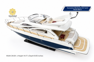 Sunseeker Manhattan 64 Yacht Model 88cm – Handcrafted Luxury Motor Yacht Display