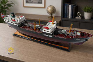 Texaco Oslo Wooden Ship Model 80cm – Handcrafted Maritime Display