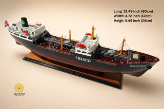 Texaco Oslo Wooden Ship Model 80cm – Handcrafted Maritime Display