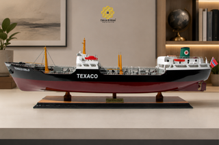Texaco Oslo Wooden Ship Model 80cm – Handcrafted Maritime Display