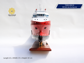 THIÊN ƯNG 01 Offshore Support Vessel Model - Handcrafted AHTS Ship Replica